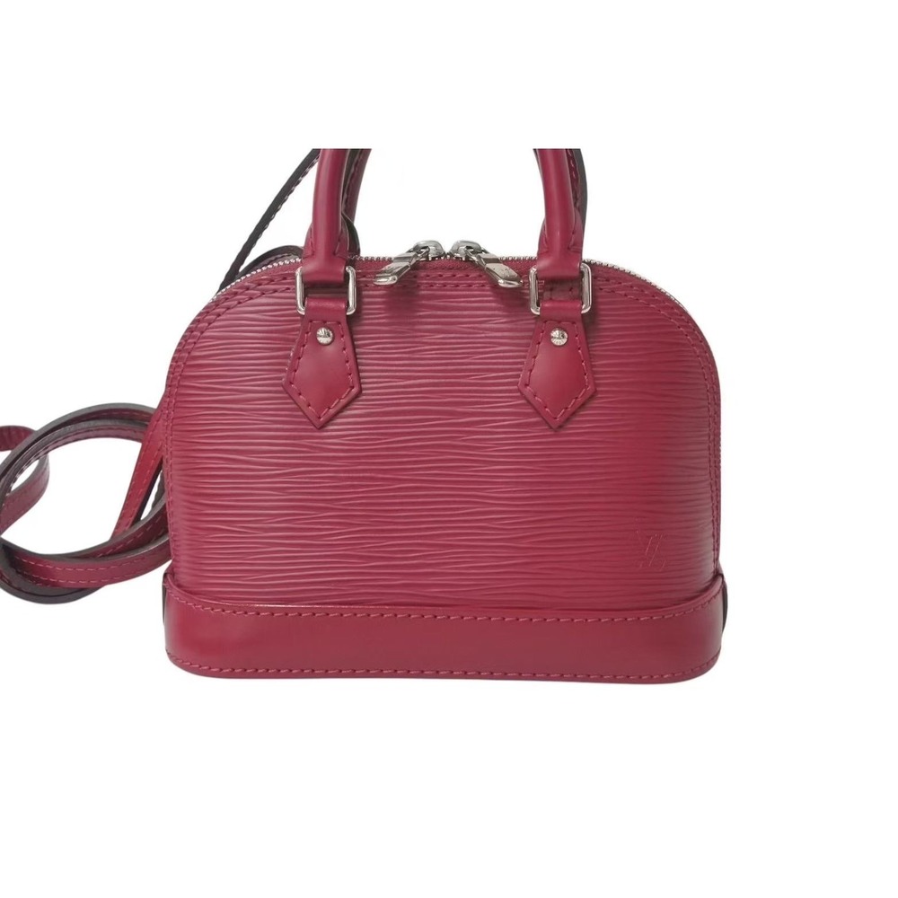 Louis Vuitton shoulder handbag bag leather fuchsia Alma Epi reddish purple